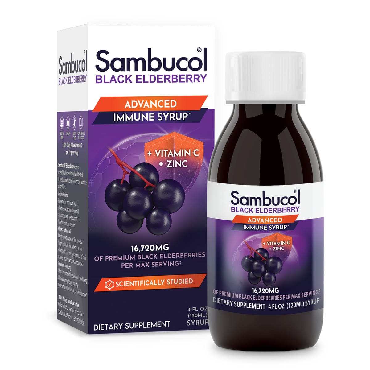 Black Elderberry Syrup + Vitamin C & Zinc - Immune
